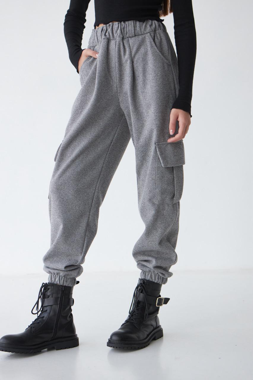 Брюки джогеры-карго для девочки Valza 3432 128 см Серый - фото 2 Брюки джогеры-карго для девочки Valza 3432 128 см Серый - фото 2