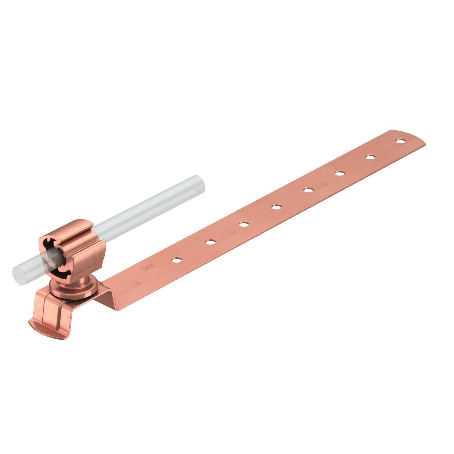 Держатель с пластиковым зажимом OBO bettermann прута ø 8-10 мм под черепицу 280 мм медь (5216214)