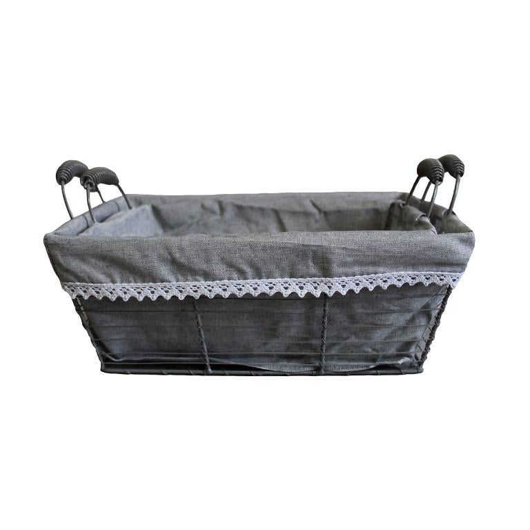 Корзина с ручками с тканевым вкладышем 2 шт. Серый (OR-1177)