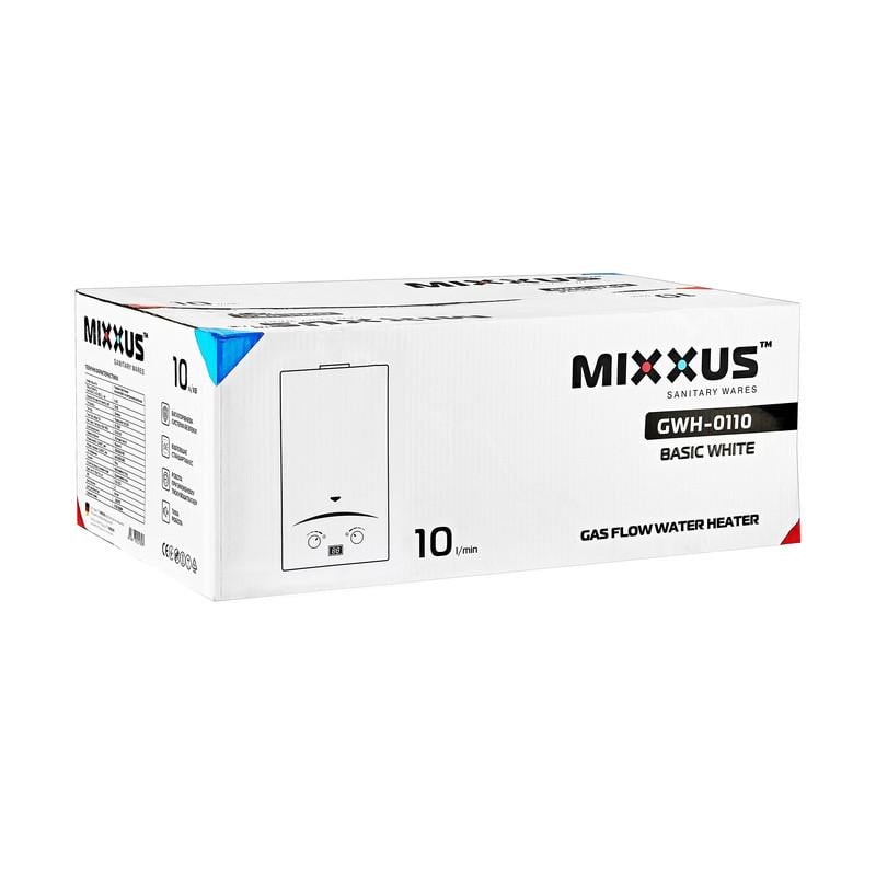 Газова колонка MIXXUS GWH-0110 BASIC димохідна 10 л/хв Білий (WH0022) - фото 3