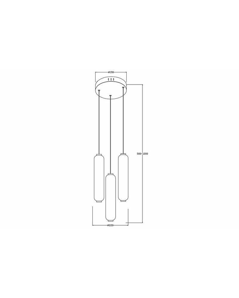 Люстра Reality 339123-30 Catkin Led 3x8W 4000K 1920Lm IP20 Bl (19259186) - фото 3