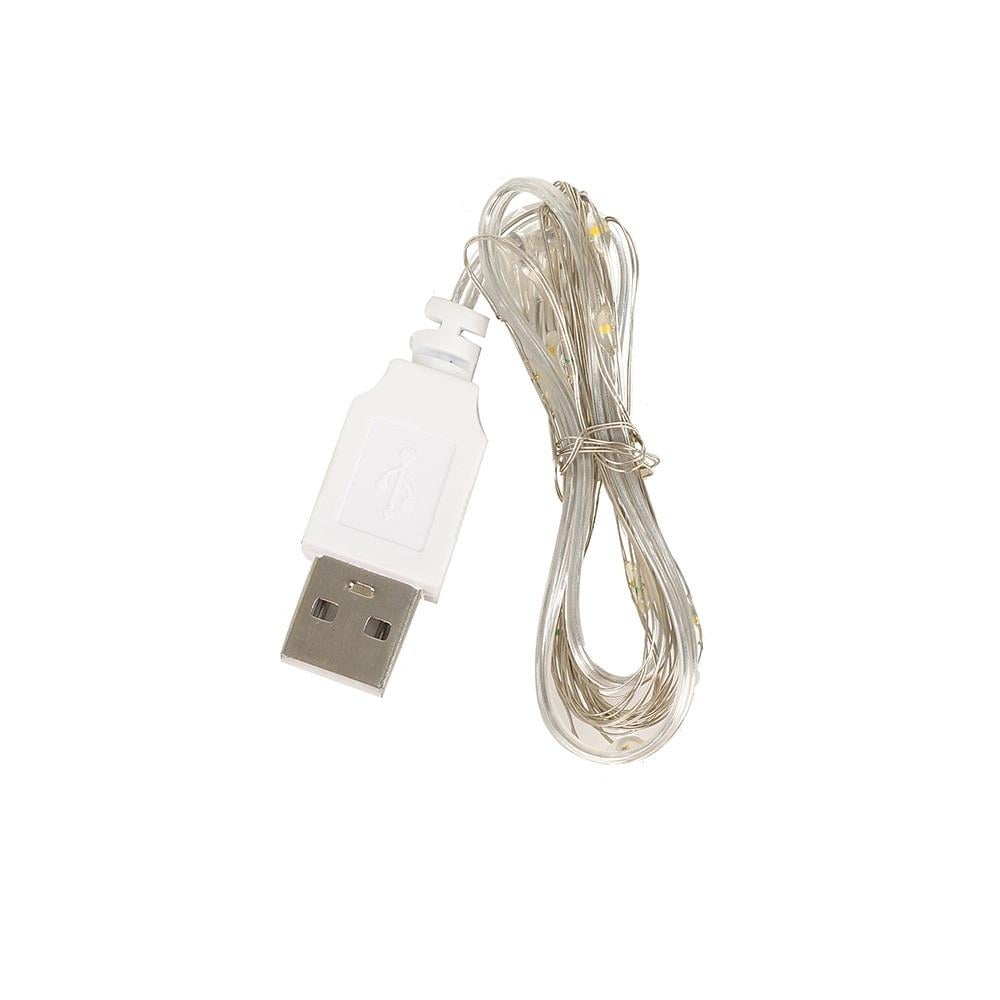 Гірлянда декоративна USB на гнучкому дроті 10 м 100 LED Тепле світло (R9911)