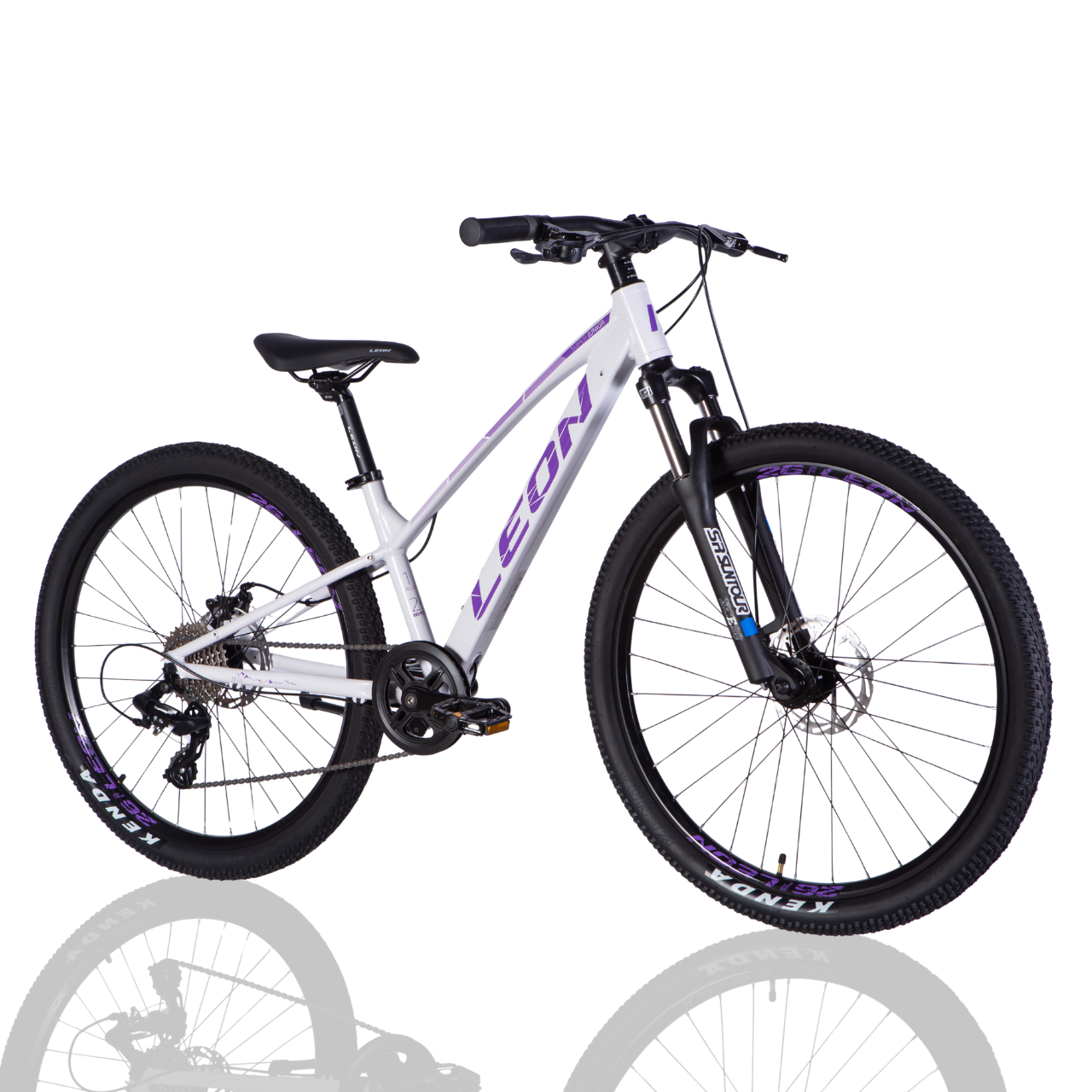 Велосипед подростковый Leon SUPER JUNIOR DD CS AL 26" 13" 2025 Белый/Сиреневый - фото 1 Велосипед подростковый Leon SUPER JUNIOR DD CS AL 26" 13" 2025 Белый/Сиреневый - фото 1