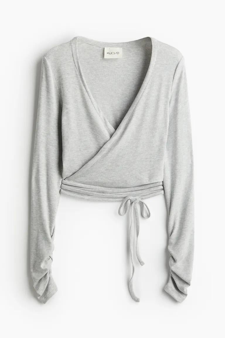 Топ жіночий H&M 1230470П меланж M Сірий (1111109409973)