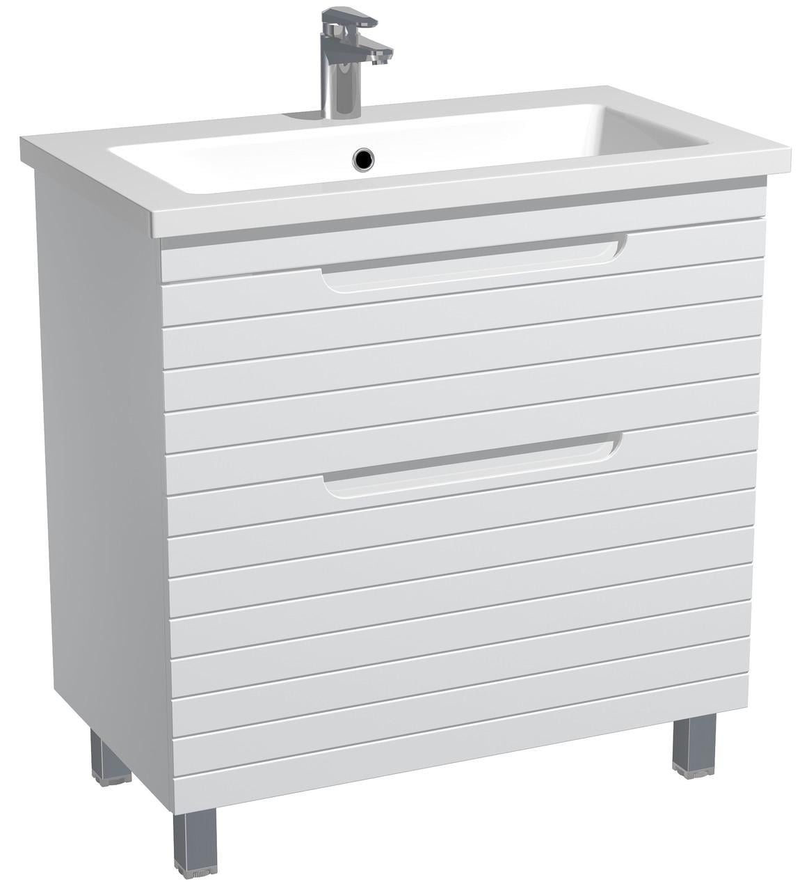 Напольная тумба для ванной комнаты Milleau PARALLEL 80 c умывальником Комо 80 см