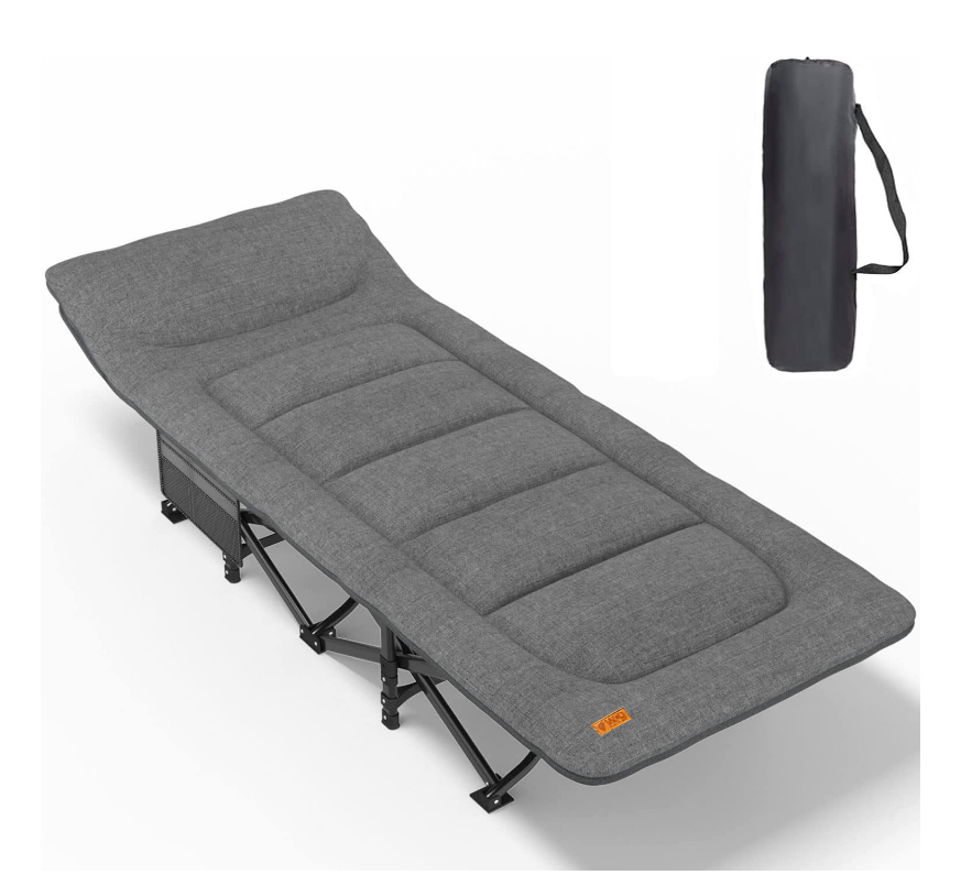 Ліжко-шезлонг розкладне WCG CC-S08 матрац/подушка 200 кг Сірий