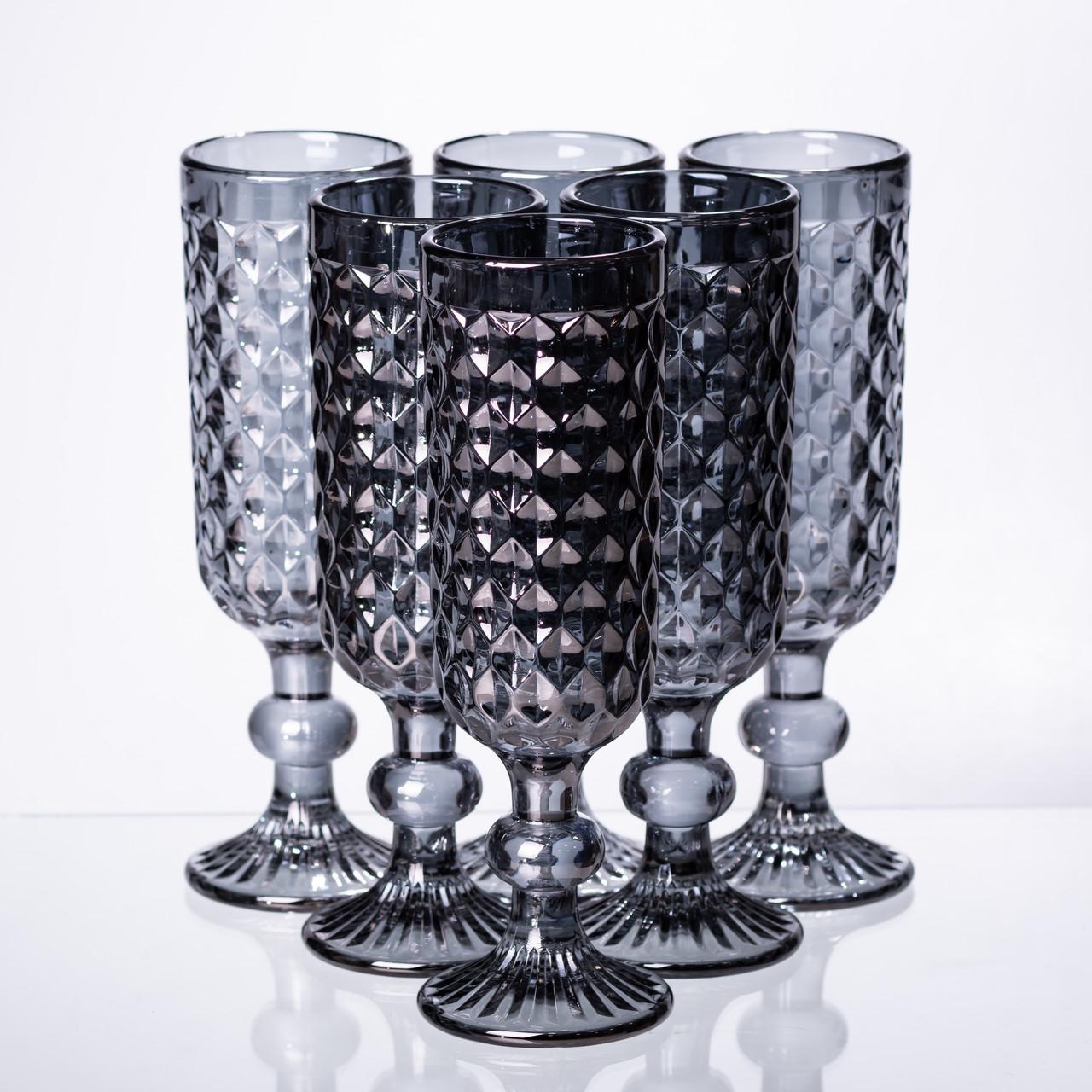 Набор бокалов для шампанского 6шт. по 160 мл Серый - фото 4