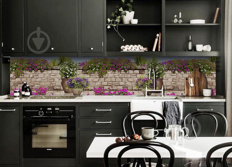 Наклейка виниловая кухонный фартук  Zatarga  "Петуньи"  600х2500 мм