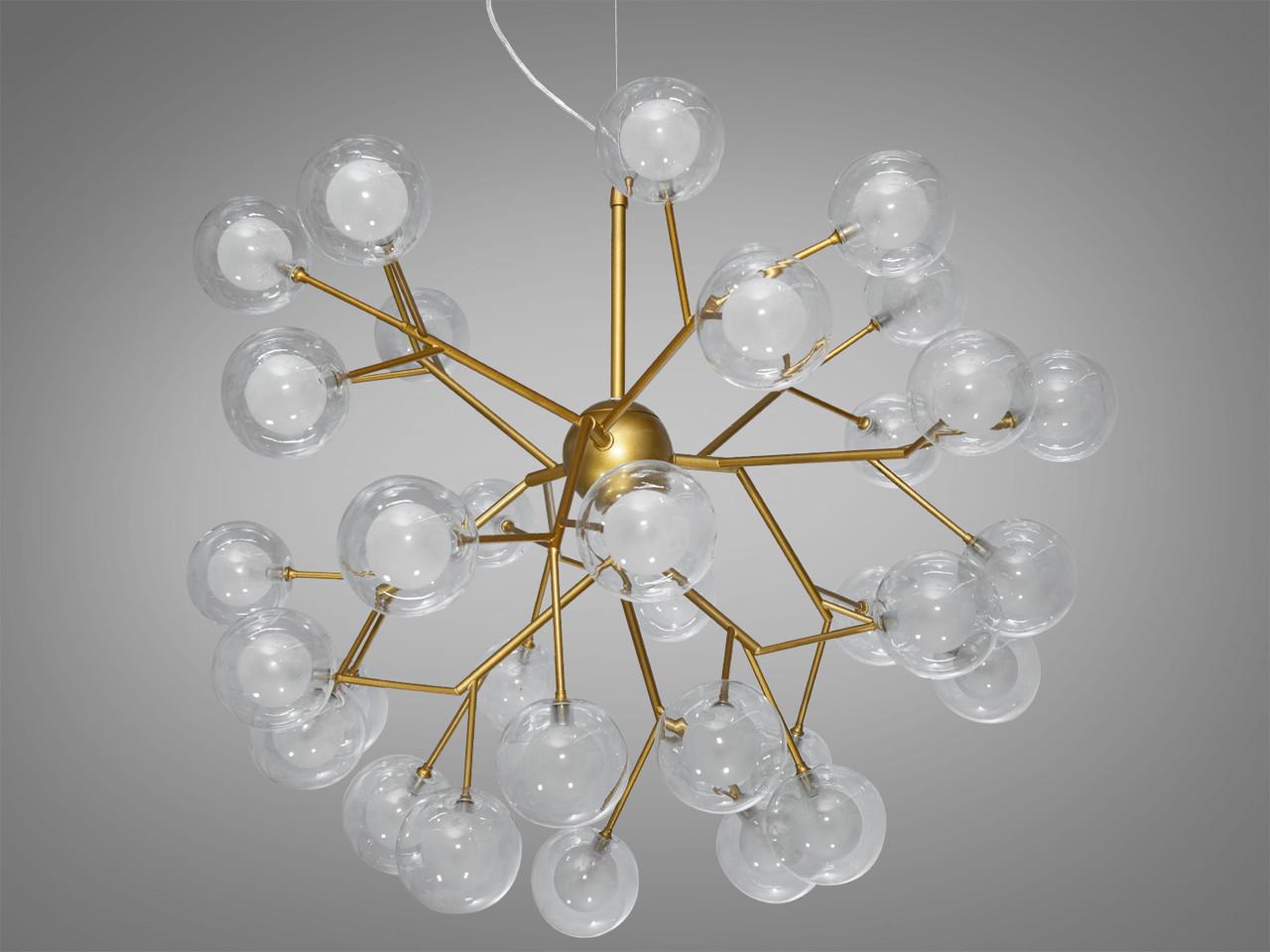 Люстра для зала 887-36BGB-LS Светлячок 36 ламп Золотой сатин (2069822810) - фото 2 Люстра для зала 887-36BGB-LS Светлячок 36 ламп Золотой сатин (2069822810) - фото 2