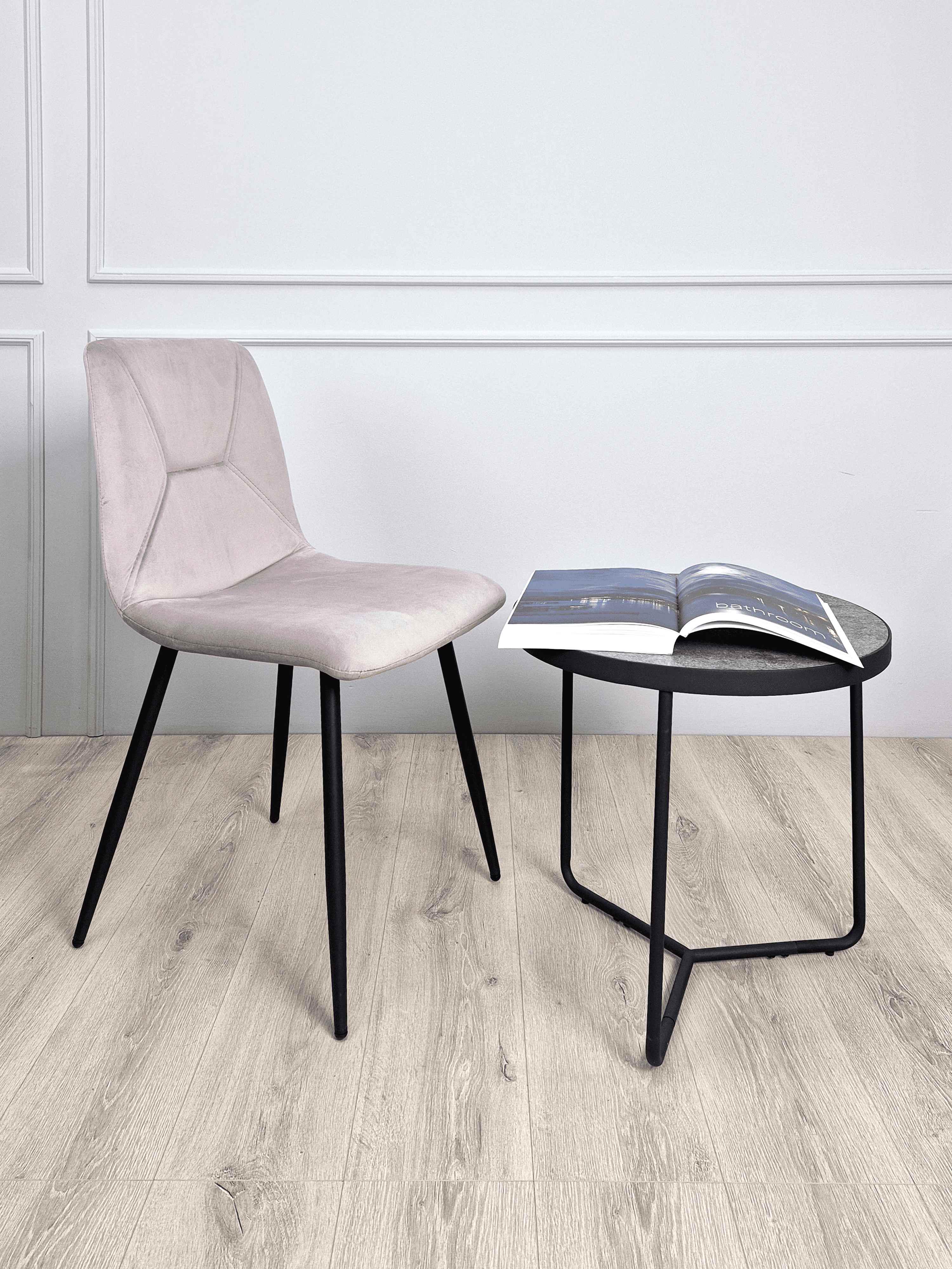 Стул кухонный Intarsio Mark велюр Черный/Светло-розовый - фото 8
