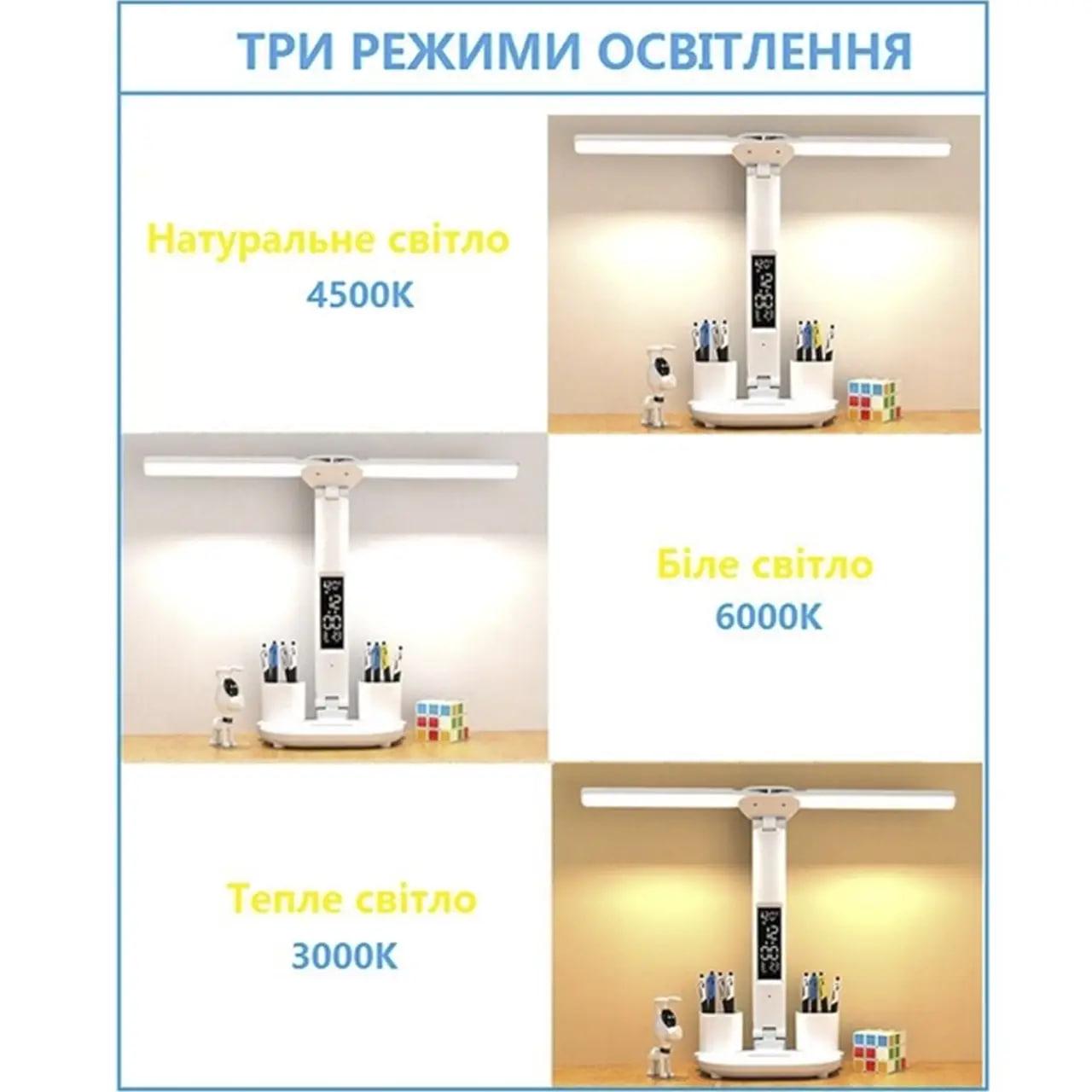 Лампа настільна Led 801S з годинником (70444) - фото 5