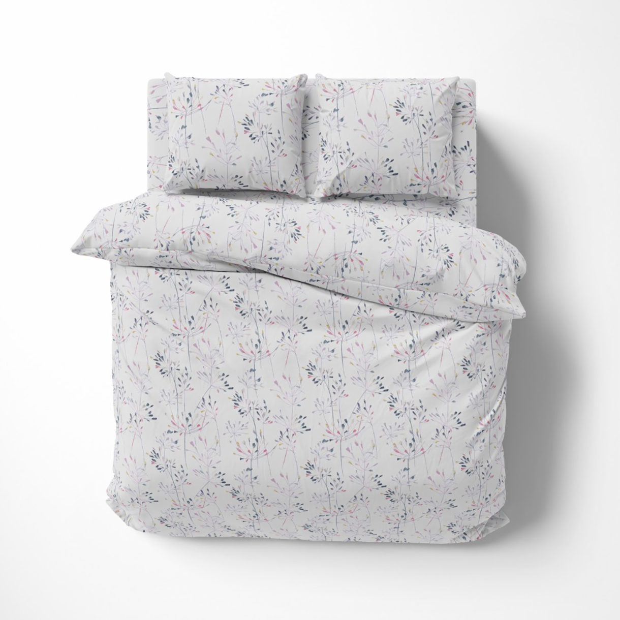 Постільна білизна Lelit бязь двоспальний Білий з принтом (B-1161)