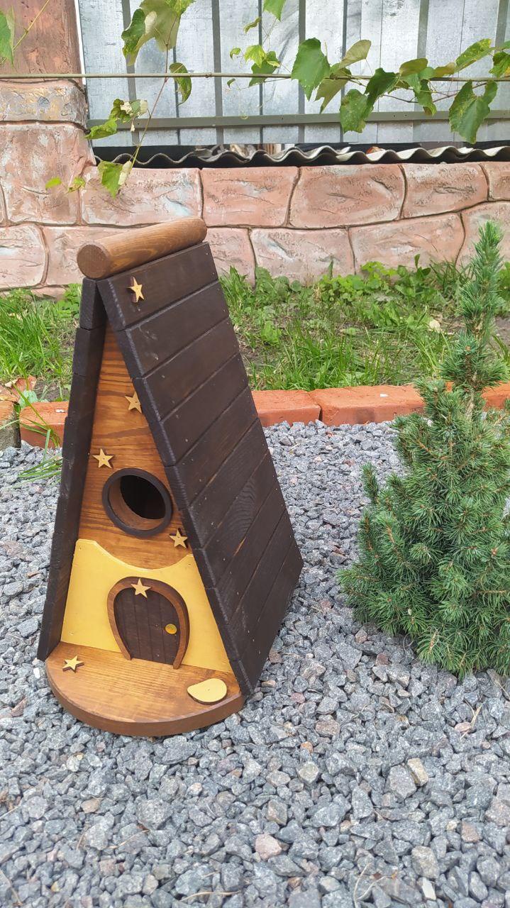 Дом для птиц Осень из древесины отделан маслом-воском 325х290х210 мм Коричневый - фото 3 Дом для птиц Осень из древесины отделан маслом-воском 325х290х210 мм Коричневый - фото 3