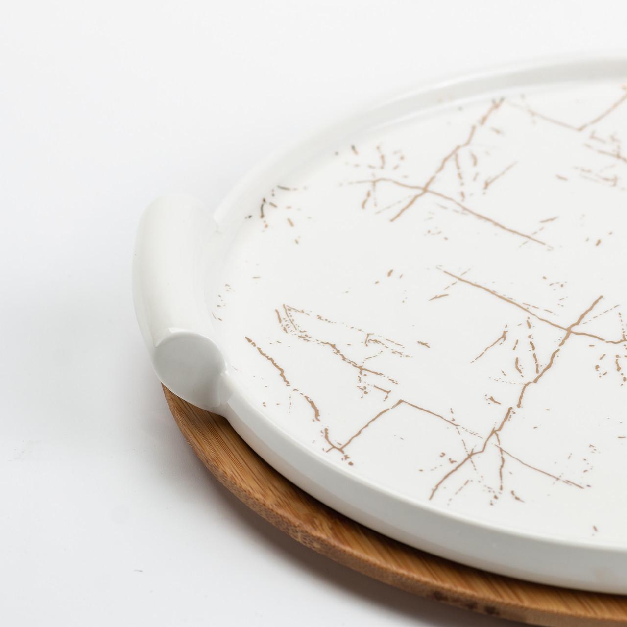 Тортовница керамическая со стеклянной крышкой 29 см (2450442750) - фото 5 Тортовница керамическая со стеклянной крышкой 29 см (2450442750) - фото 5