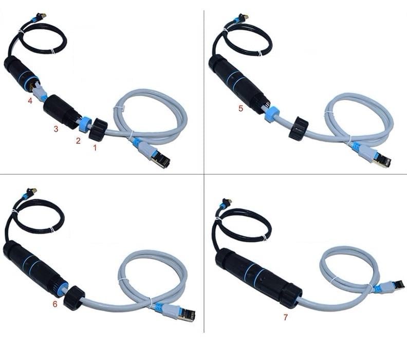 Разъем сетевой водо-пыленепроницаемый RJ45 экранированный CAT.6А 10Gbps IP68 (LW-WP6A) - фото 6 Разъем сетевой водо-пыленепроницаемый RJ45 экранированный CAT.6А 10Gbps IP68 (LW-WP6A) - фото 6