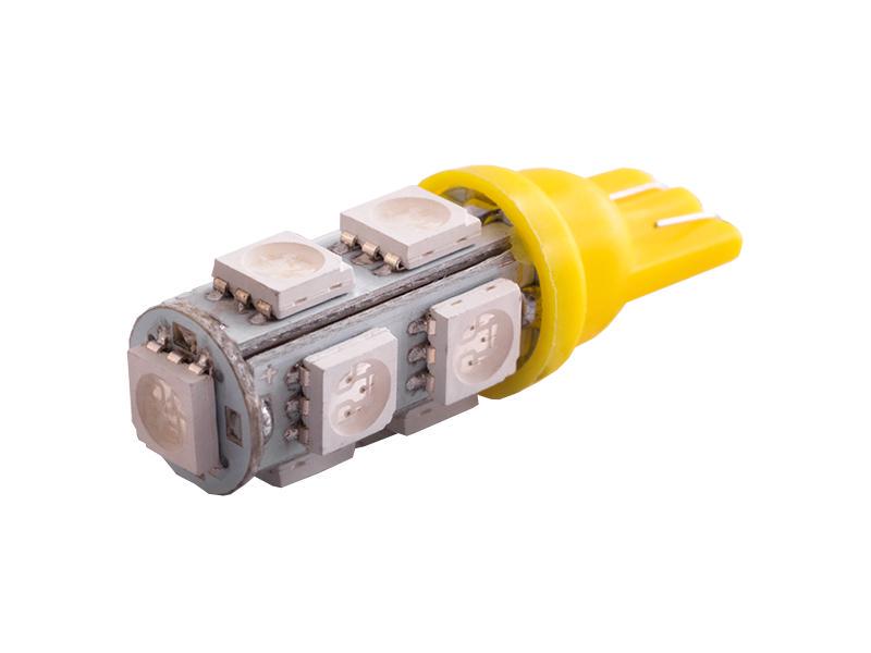 Автомобильная лампа светодиодная LEDUA T10-5050-9 SMD 24V Желтый (1502)