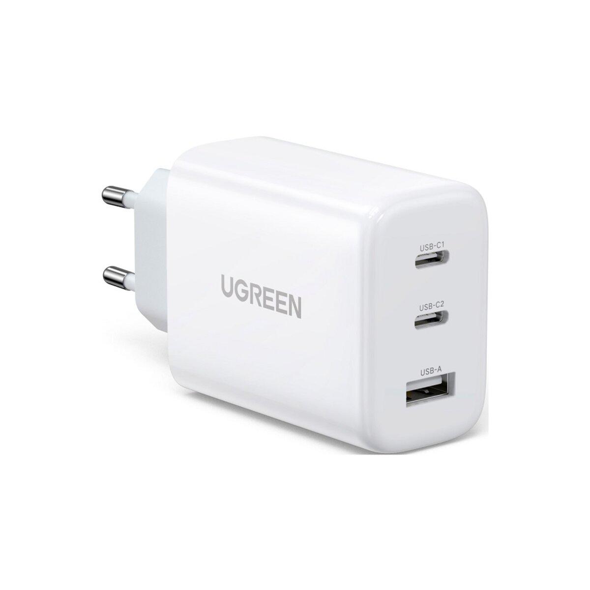 Зарядное устройство для UGREEN CD275 65W 2xType-C 1xUSB Fast Charger White (UGR-90496)