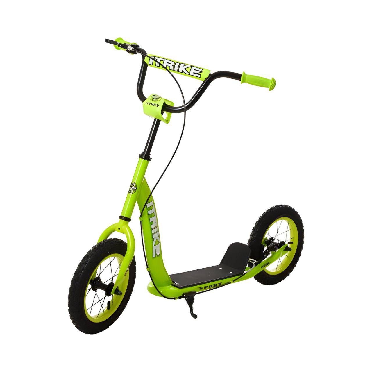 Самокат городской SR 2-043-1-GR для взрослых стальная рама/ручной тормоз/колеса 12" Зеленый (25994309) - фото 1