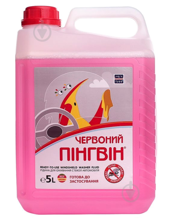 Очищувач скла Verylube Пінгвін зима -22 °С 5 л Червоний (XB50304)