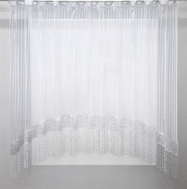 Тюль арка сетка с кружевом 300х150 см Белый (000к 51-161)