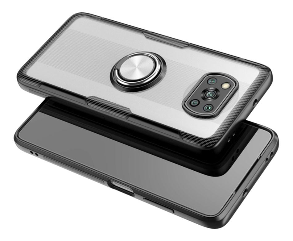 Чехол-бампер Primolux Ring Magnetic Stand для смартфона Xiaomi Poco X3 NFC Black - фото 2 Чехол-бампер Primolux Ring Magnetic Stand для смартфона Xiaomi Poco X3 NFC Black - фото 2