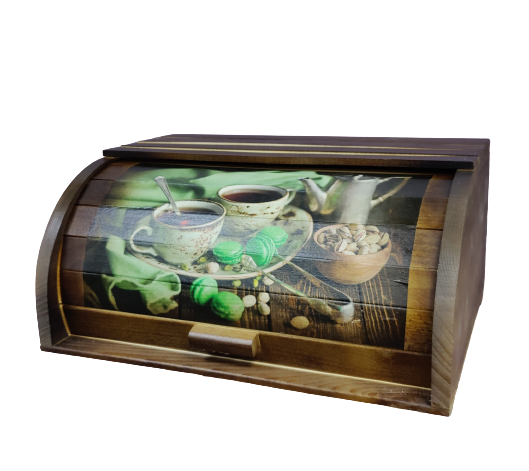 Хлебница деревянная с декором 37x27x17 см (70166/1)