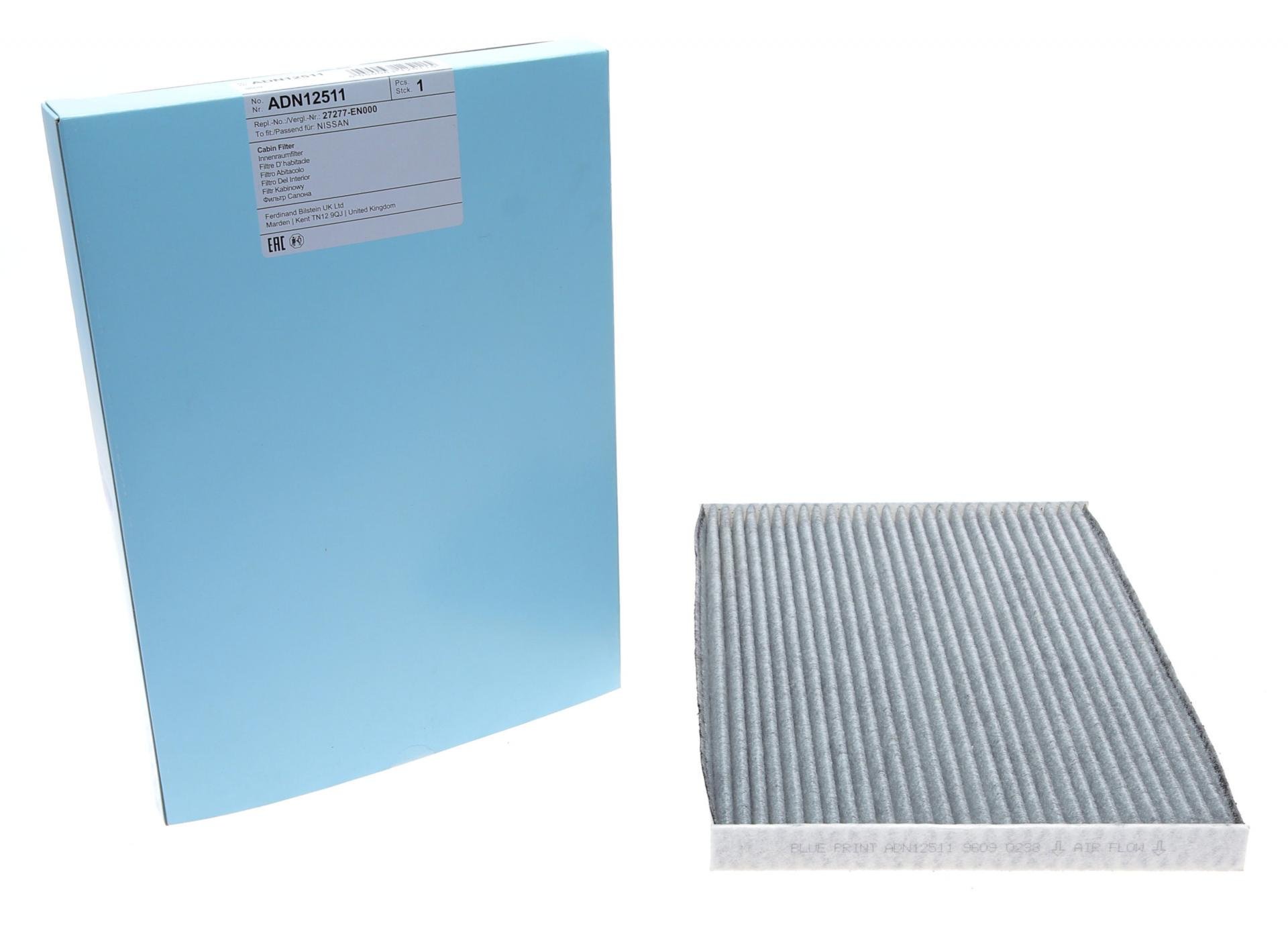 Фільтр салону BLUE PRINT для Nissan Qashqai/X-Trail 07- вугільний (ADN12511)