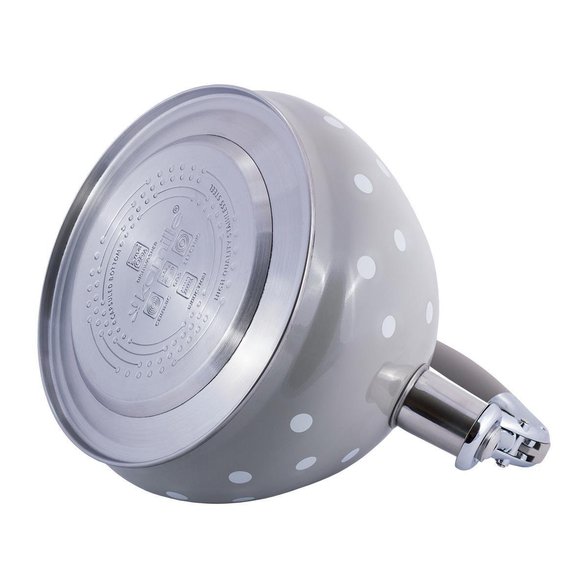 Чайник со свистком с глянцевым покрытием Kamille KM-0695AN из нержавеющей стали 3 л Серый (150-84-0695AN) - фото 6 Чайник со свистком с глянцевым покрытием Kamille KM-0695AN из нержавеющей стали 3 л Серый (150-84-0695AN) - фото 6