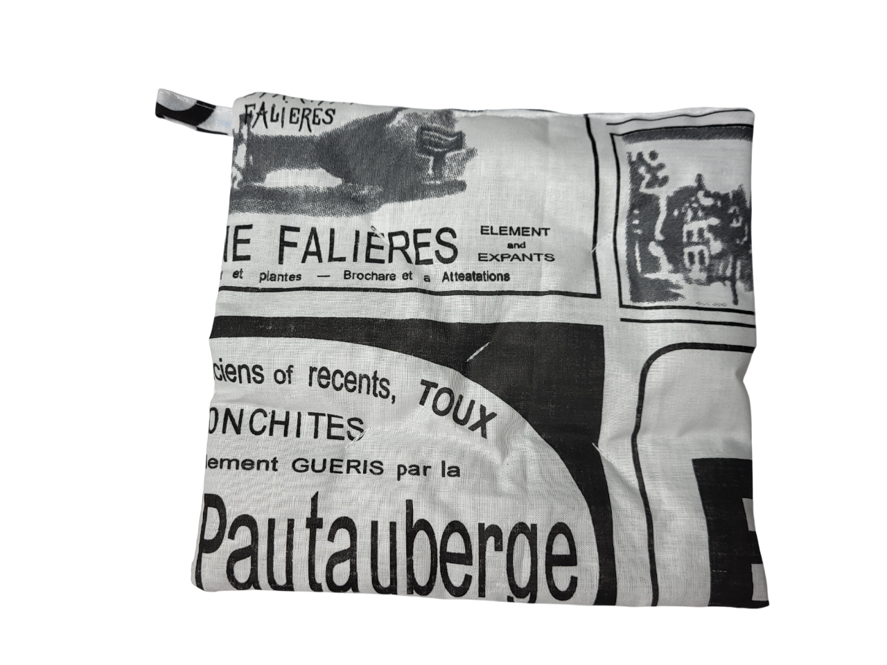 Прихватка для кухни с надписями 30x30 см Черно-белый (1643)