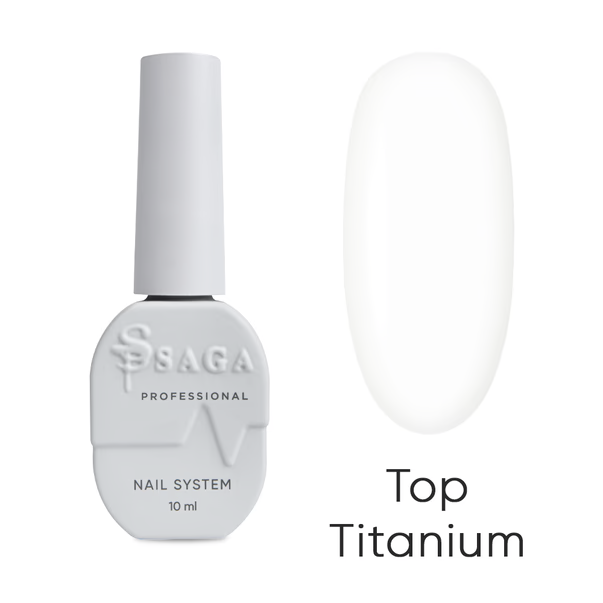 Топ для гель-лака без липкого слоя Saga Top Titanium 10 мл