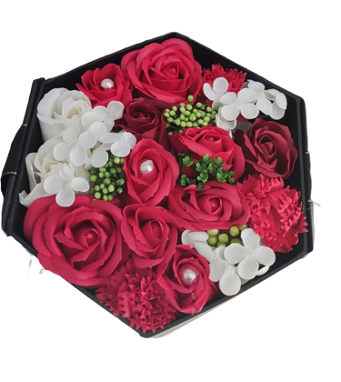 Подарочный набор роз с красным мылом (1574078340)