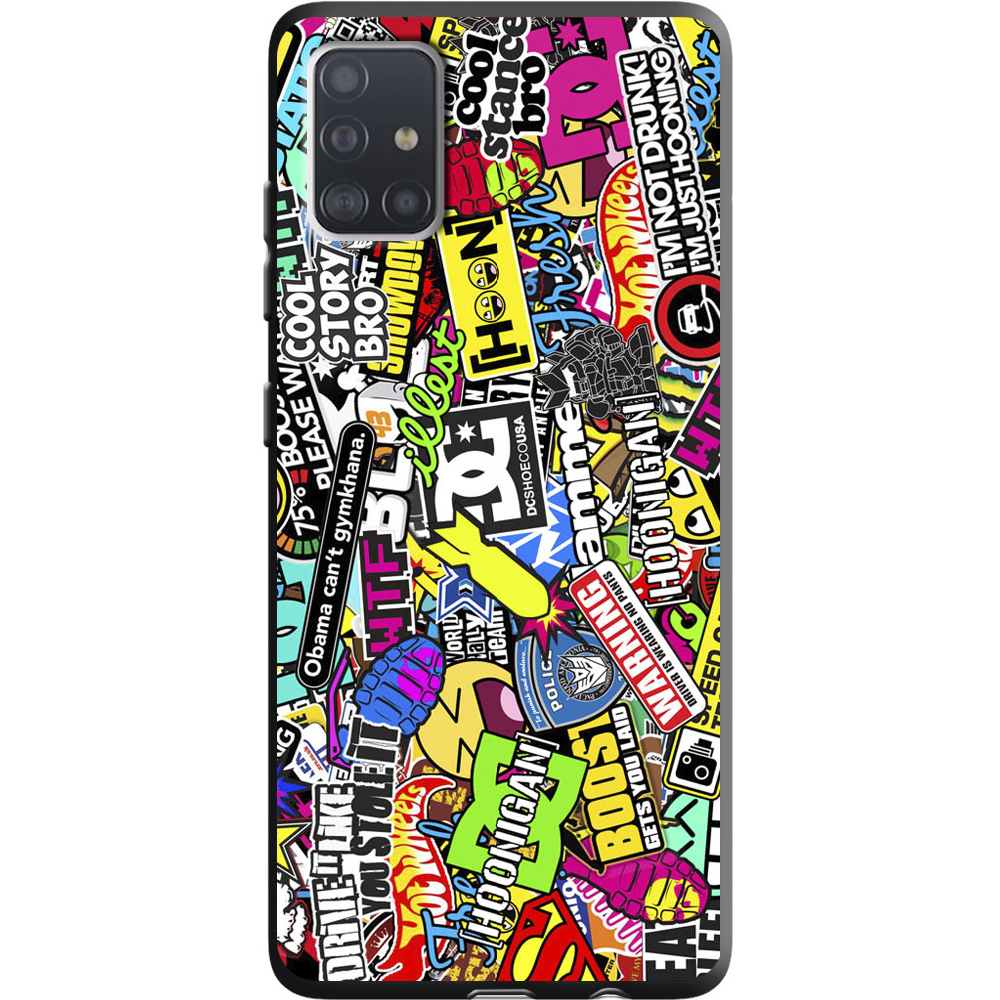 Чехол Boxface Samsung A515 Galaxy A51 Multicolored Inscriptions Черный силикон (38808-up880-38947)