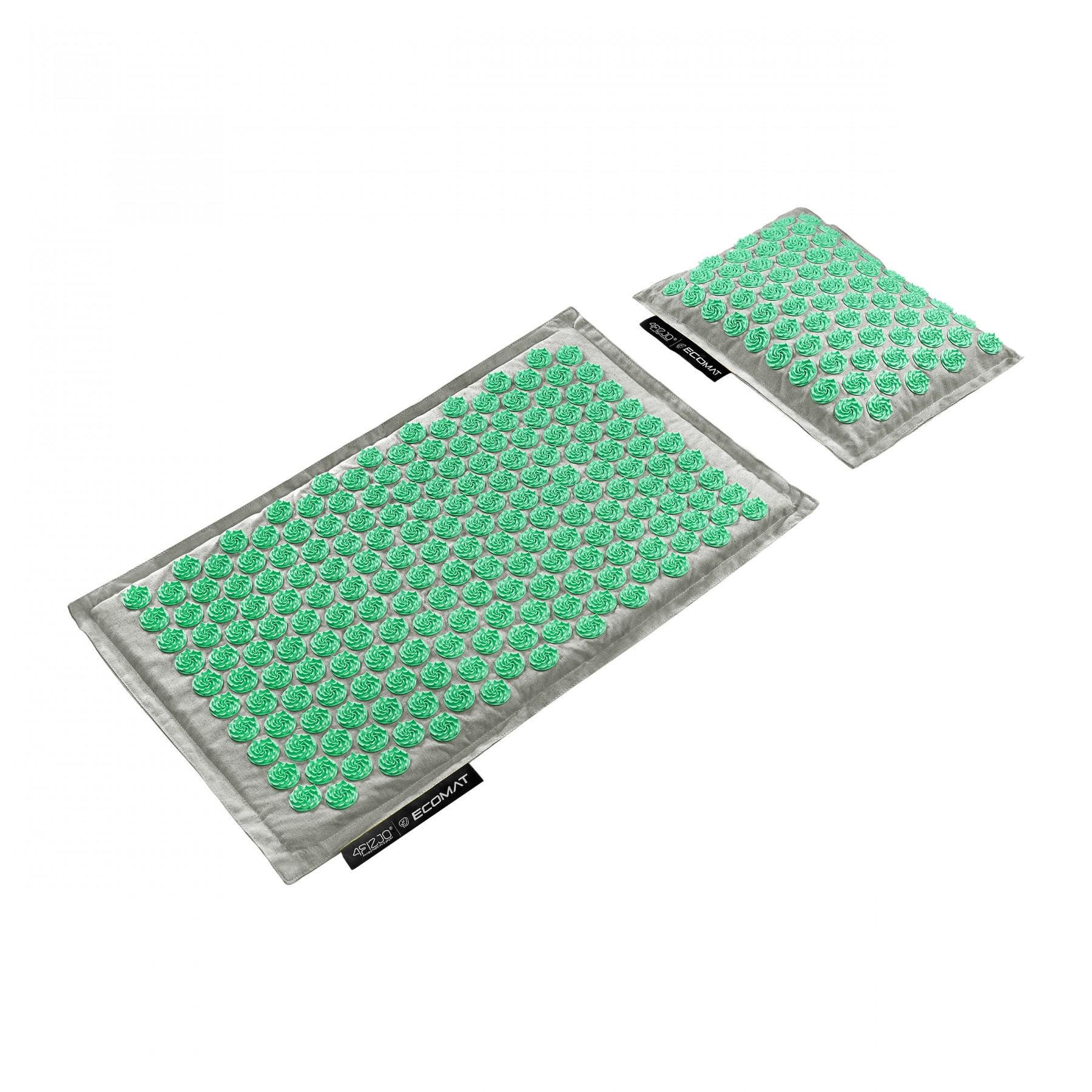 Килимок акупунктурний 4FIZJO Eco Mat Аплікатор Кузнєцова з подушкою 68x42 см Grey/Mint (25812)