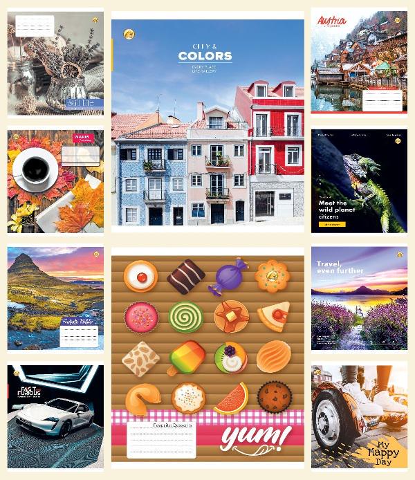 Зошити учнівські у лінійку Тетрада ТЕ22612 Мікс 60 арк. 10 шт. в уп. (MTT-146767)