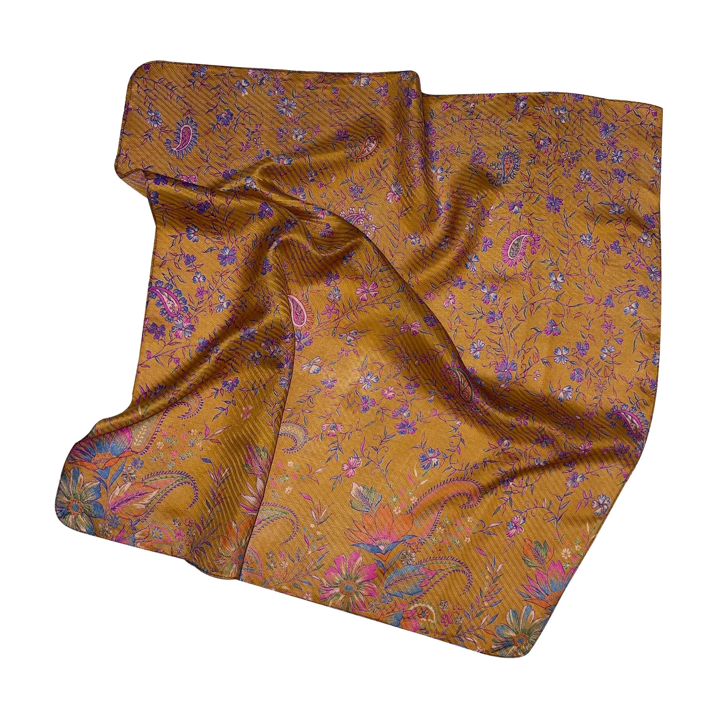 Платок шелковый Silk Route 50х50 см Рыжий (1729)