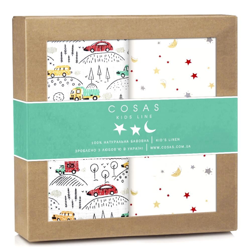 Набір пелюшок Cosas Cars Forest Moon Stars 80х100 см 2 шт. (4822052036266)