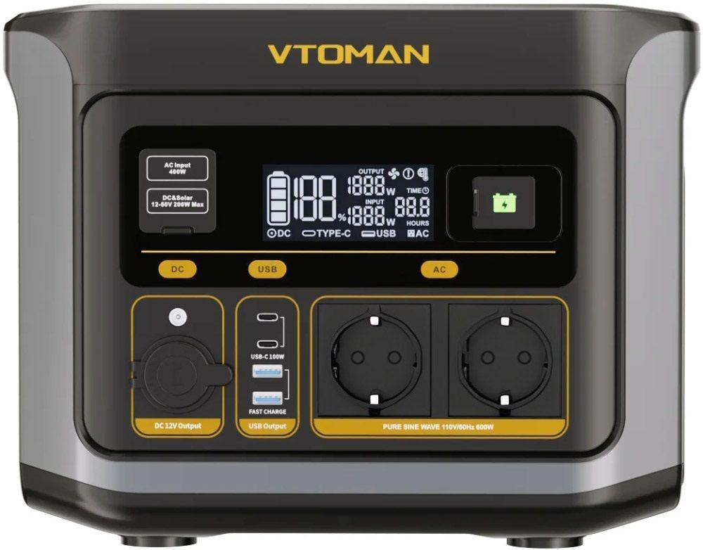 Зарядная станция Vtoman FlashSpeed 600 LiFePO4 499 Вт/ч 600 Вт чистая синусоида портативная электростанция (658625)