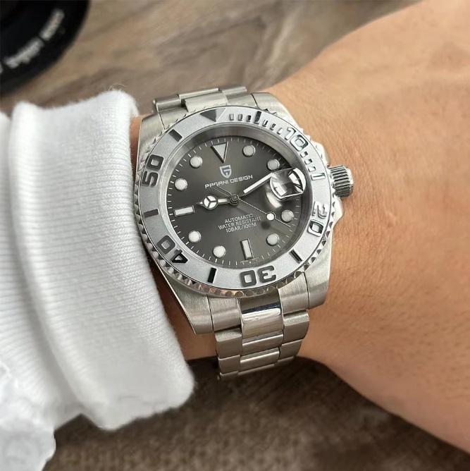 Годинник механічний Pagani Design PD-1651 водонепроникний з автопідзаводом Silver/Black (22818248) - фото 8