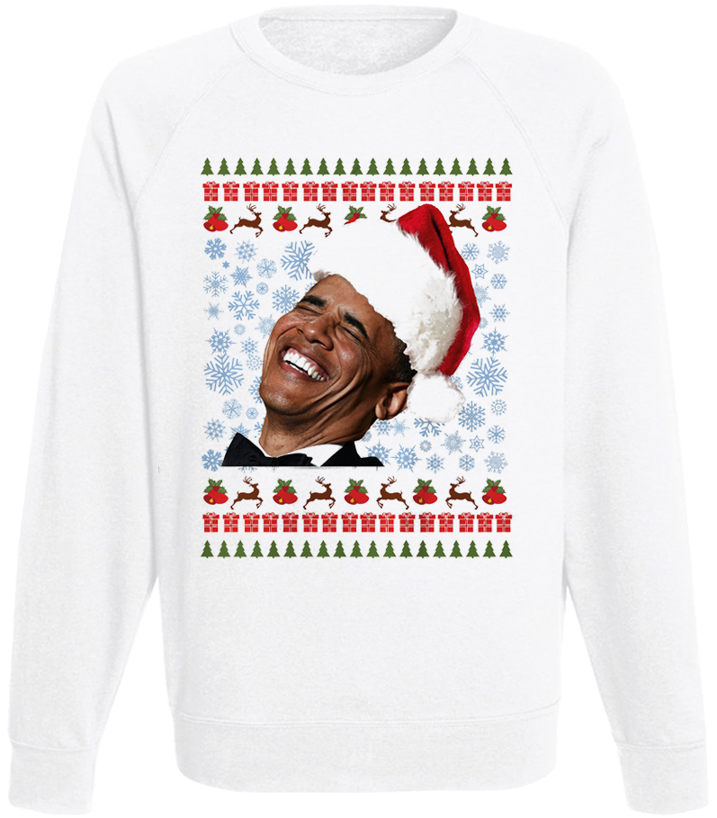 Світшот чоловічий новорічний Обама Christmas XL Білий Світшот чоловічий новорічний Обама Christmas XL Білий