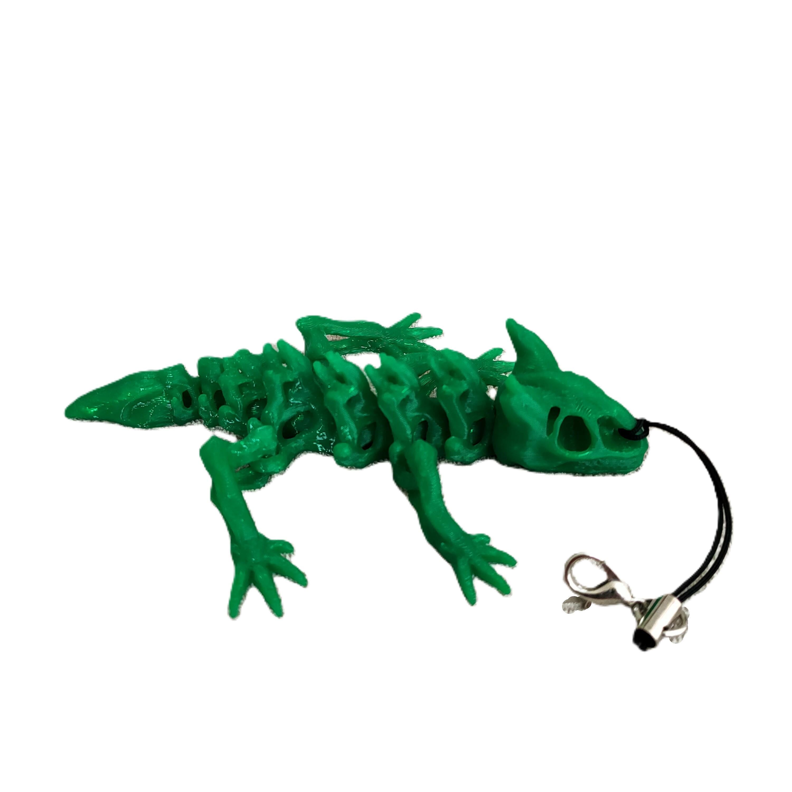 Брелок подвижный скелет Дракона 72х100х18 мм Зеленый (SKD-09G-SE)