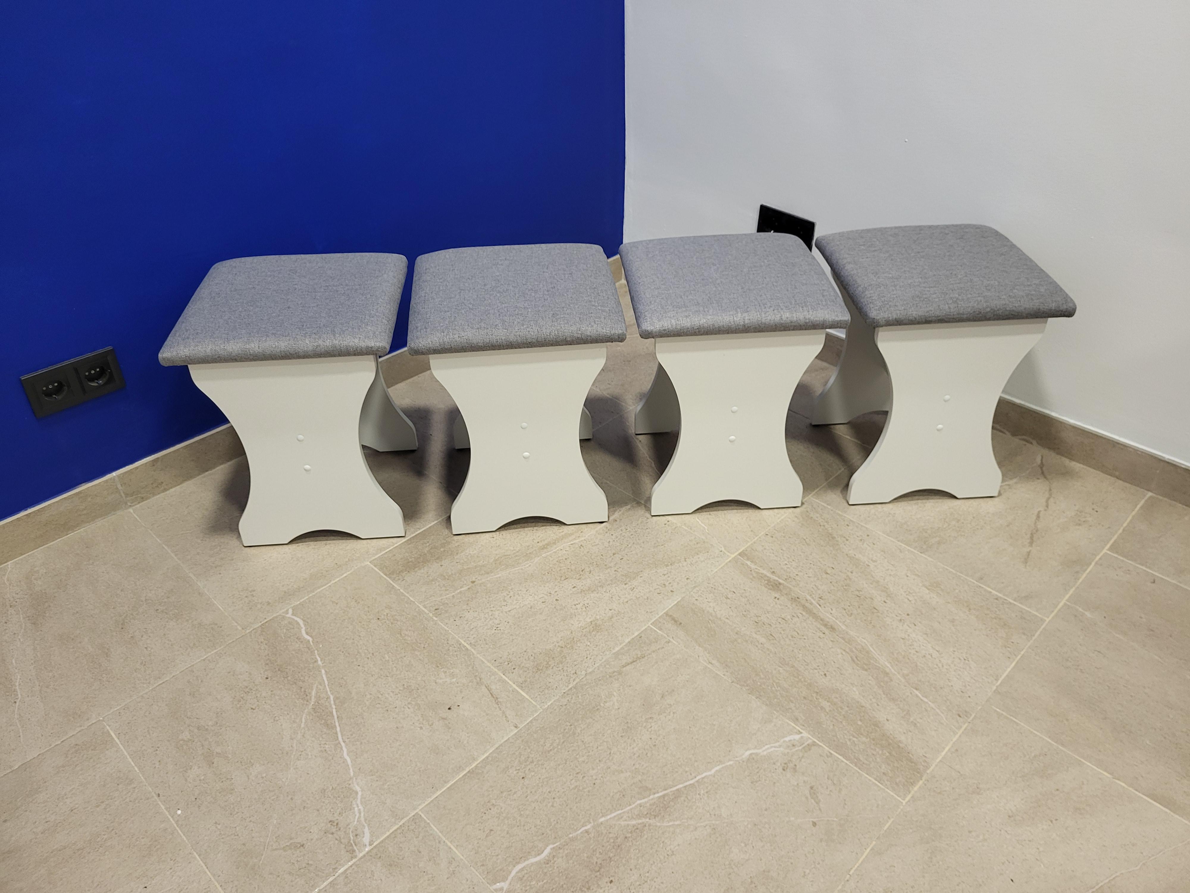 Комплект табуретов Семейный 35х35х44 см 4 шт. Белый/Сильвер (TTTT-B-S)