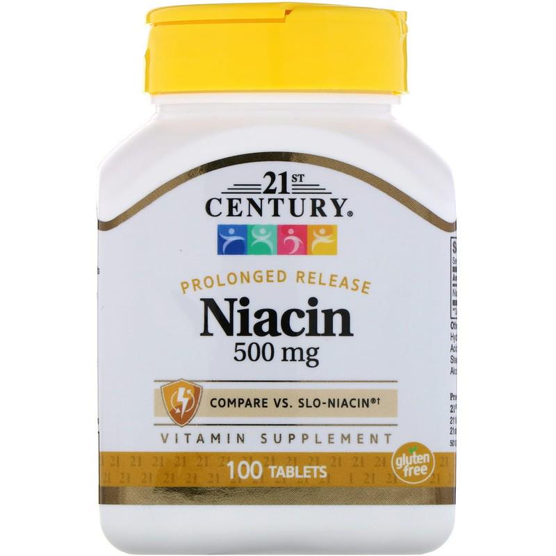Вітаміни 21st Century Niacin Prolonged Release 500 мг 100 таблеток