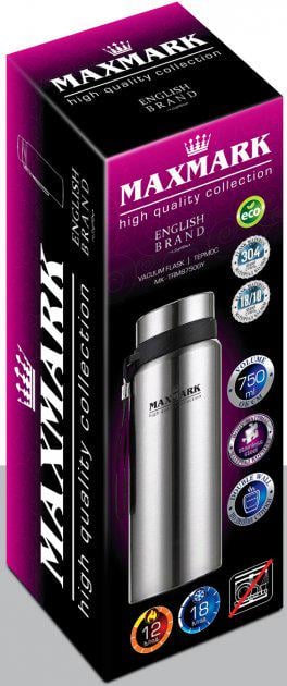 Термос Maxmark MK-TRM8750GY нержавіюча сталь 750 мл Срібний - фото 2 Термос Maxmark MK-TRM8750GY нержавіюча сталь 750 мл Срібний - фото 2