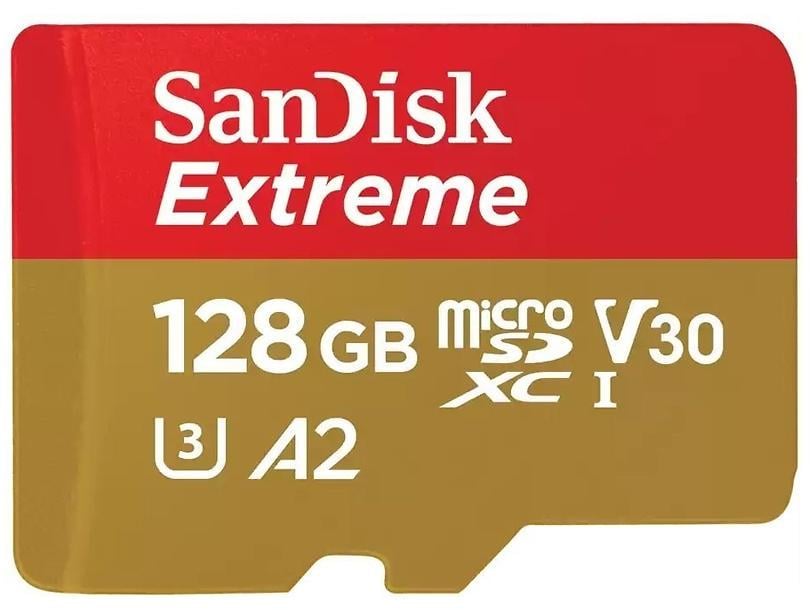 Карта пам'яті SanDisk 128 Gb microSDXC UHS-I U3 V30 A2 Extreme (SDSQXAA-128G-GN6MA)