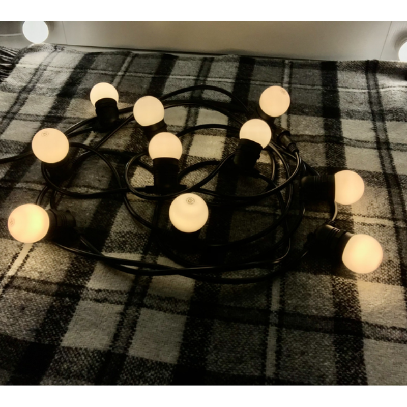 Гирлянда 10 подвесных Рождественских шаров теплый свет (2812423819)