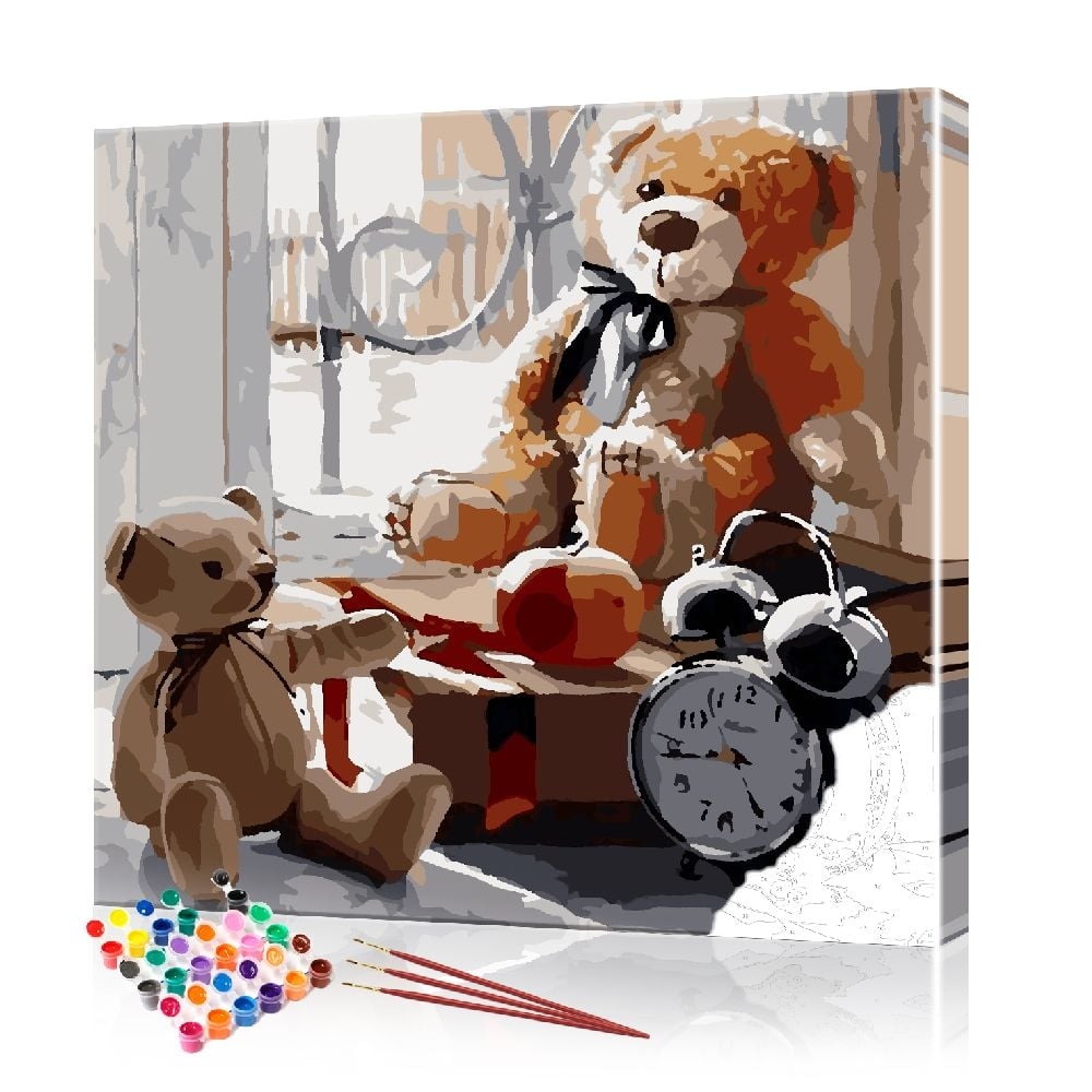 Картина за номерами ArtSale Плюшеві ведмеді PBN0883 40х40 см