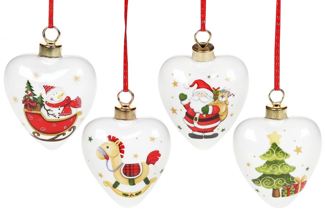 Набір керамічних ялинкових прикрас BonaDi 4 шт. (811-522)