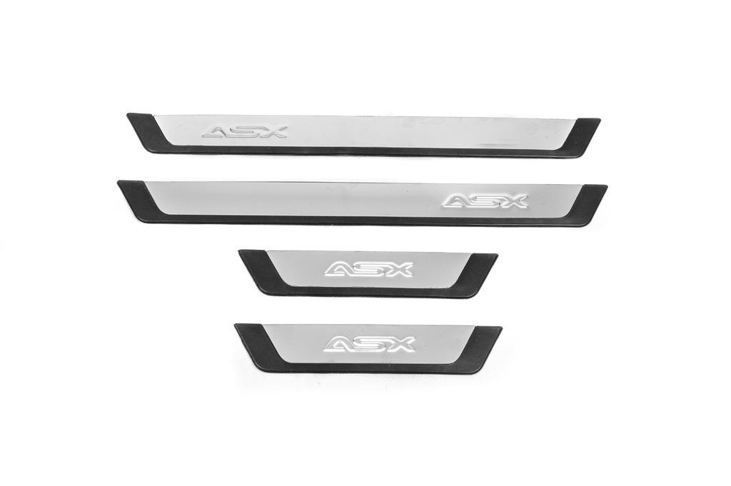 Накладки на пороги Flexill Omsa Line для Mitsubishi ASX 2010-2023 гг. нержавеющая сталь Хром