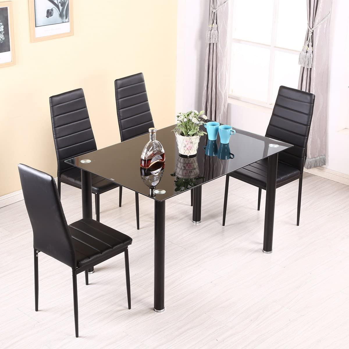 Набор кухонный Home Fest Panana стеклянный обеденный стол и 4 мягких кресла (2730785983) - фото 6 Набор кухонный Home Fest Panana стеклянный обеденный стол и 4 мягких кресла (2730785983) - фото 6