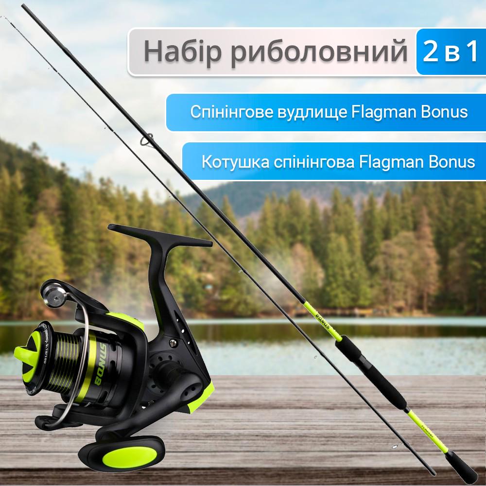 Набір вудлище спінінгове Flagman Bonus 792MH 2,36 м 10-35 г та котушка спінінгова Flagman Bonus 3000S 5+1 Screw-in handle - фото 17